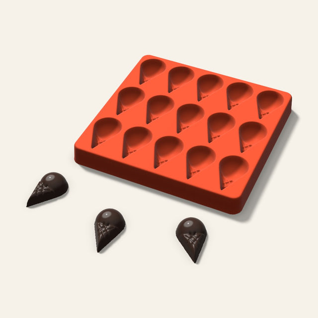 Ice Cream Cone Chocolate Mold, 1.75 Inch, 15 Cavity, 3D render