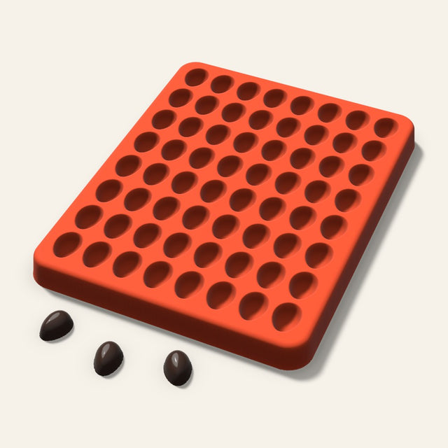 Egg Gummy Mold, 0.5 Inch, 64 Cavity, 3D render