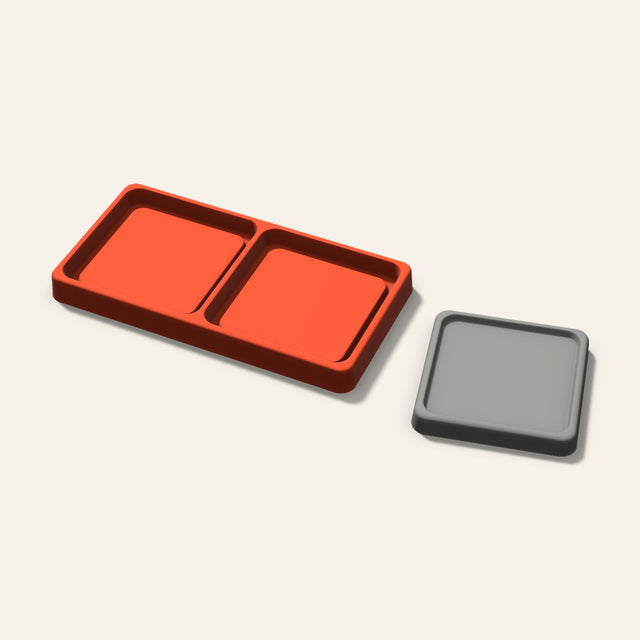 Square Concrete Coaster Mold, 3.5 Inch, 2 Cavity, 3D render