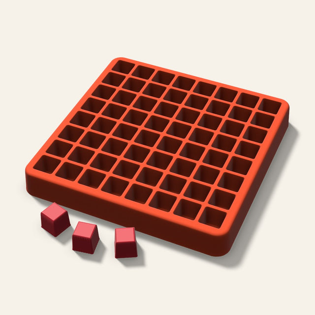 Cube Candy Mold, 0.5 Inch, 64 Cavity, 3D render
