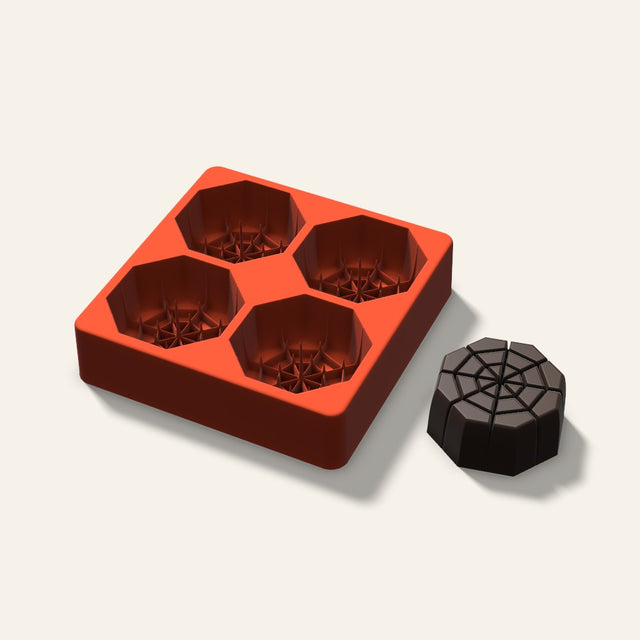 Spider Web Mini Cake Mold, 2.5 Inch, 4 Cavity, 3D render