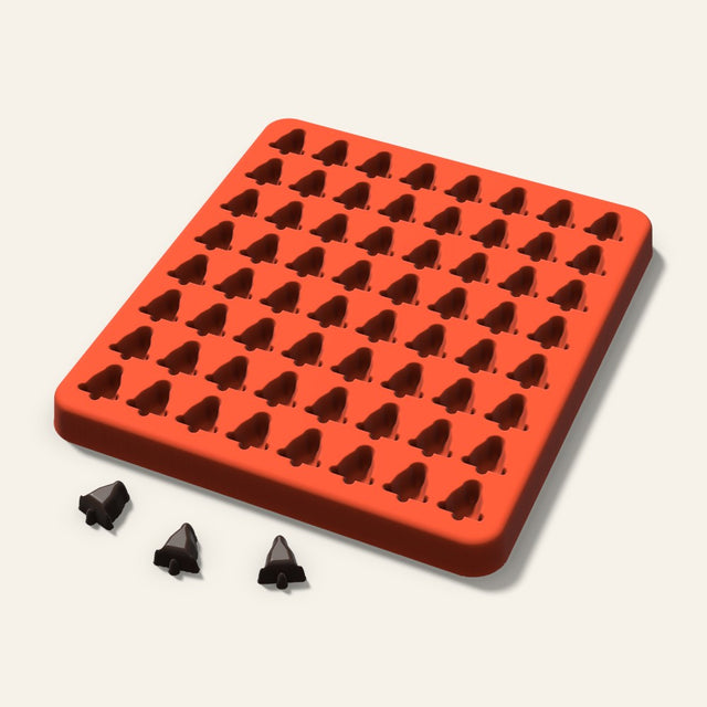 Bell Gummy Mold, 0.5 Inch, 64 Cavity, 3D render