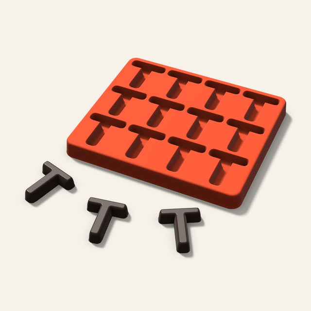 Letter T Candy Mold, 1.5 Inch, 12 Cavity, 3D render
