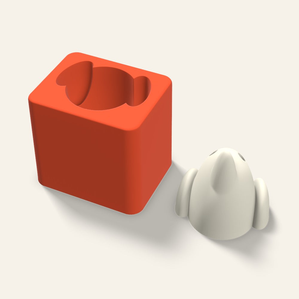 Dog Candle Mold, 3 x 2.5 Inch, 3D render