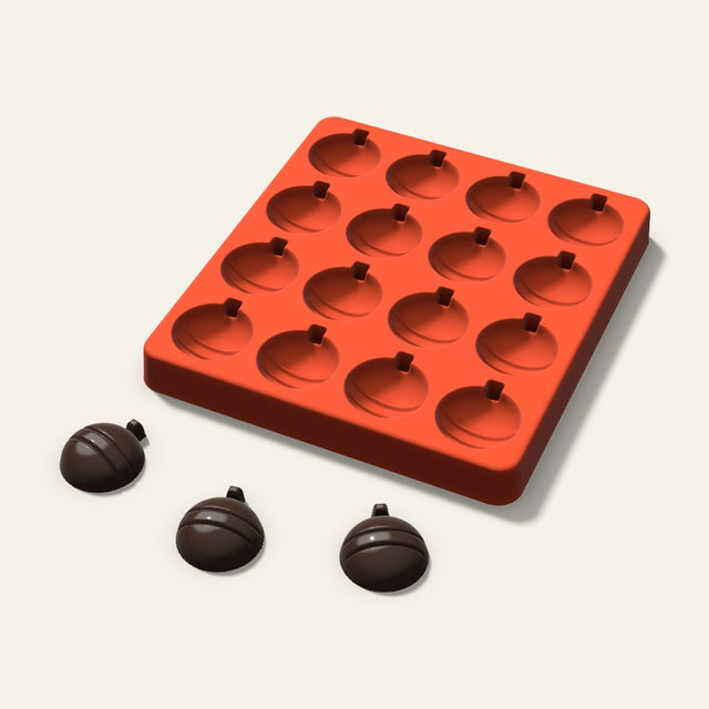 Ornament Candy Mold, 1.25 Inch, 16 Cavity, 3D render