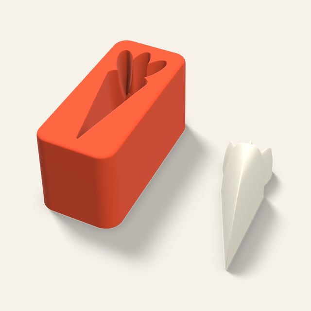 Carrot Candle Mold, 3 x 1.5 Inch, 3D render