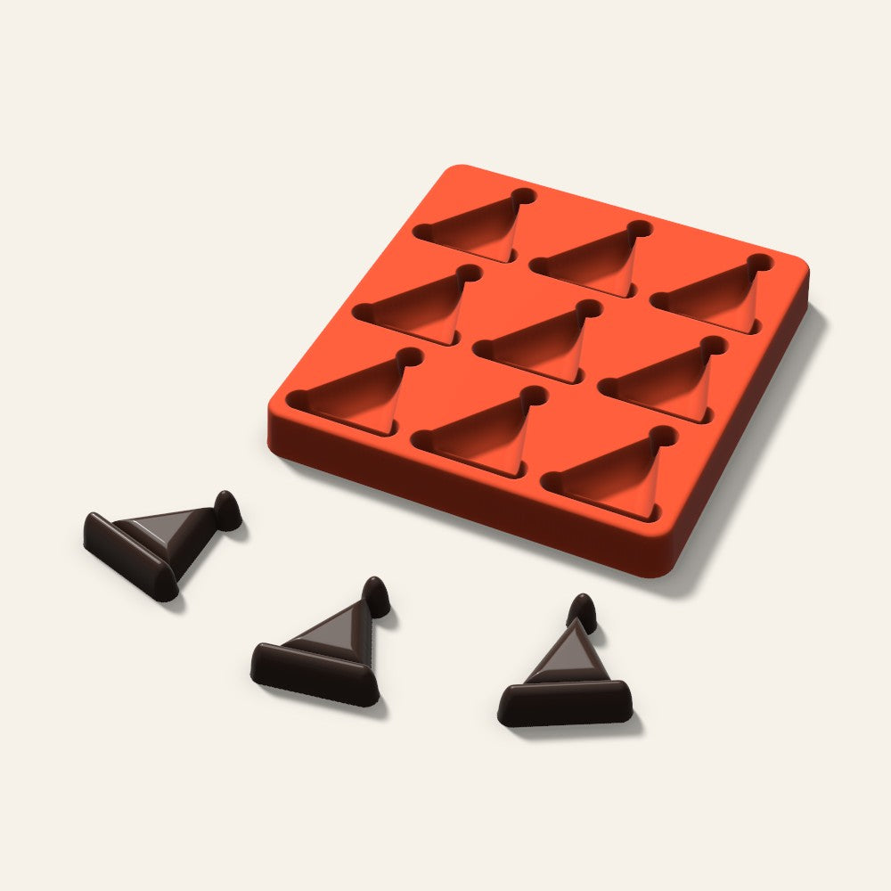 Santa Hat Chocolate Mold, 1.75 Inch, 9 Cavity, 3D render