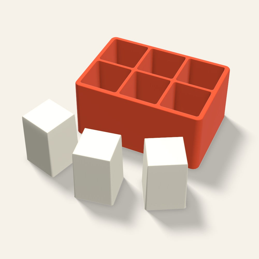 Square Pillar Votive Candle Mold, 2 x 3 Inch, 6 Cavity, 3D render