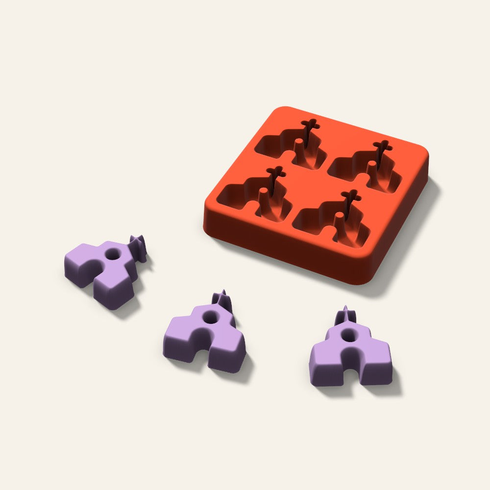 Church Wax Melt Mold, 1.5 Inch, 4 Cavity, 3D render