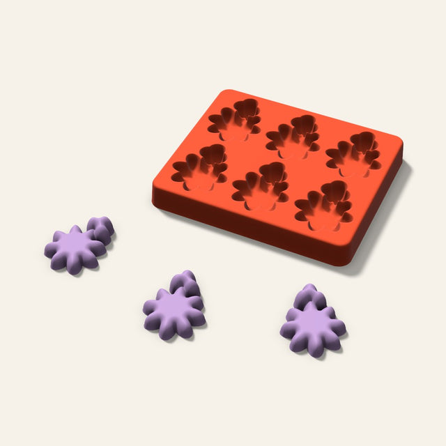 Holly Wax Melt Mold, 2 Inch, 6 Cavity, 3D render