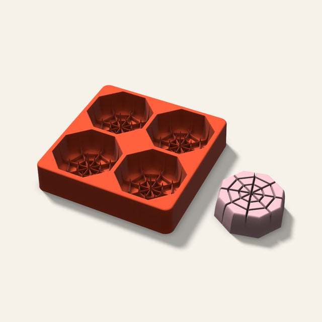 Spider Web Soap Mold, 2.5 Inch, 4 Cavity, 3D render