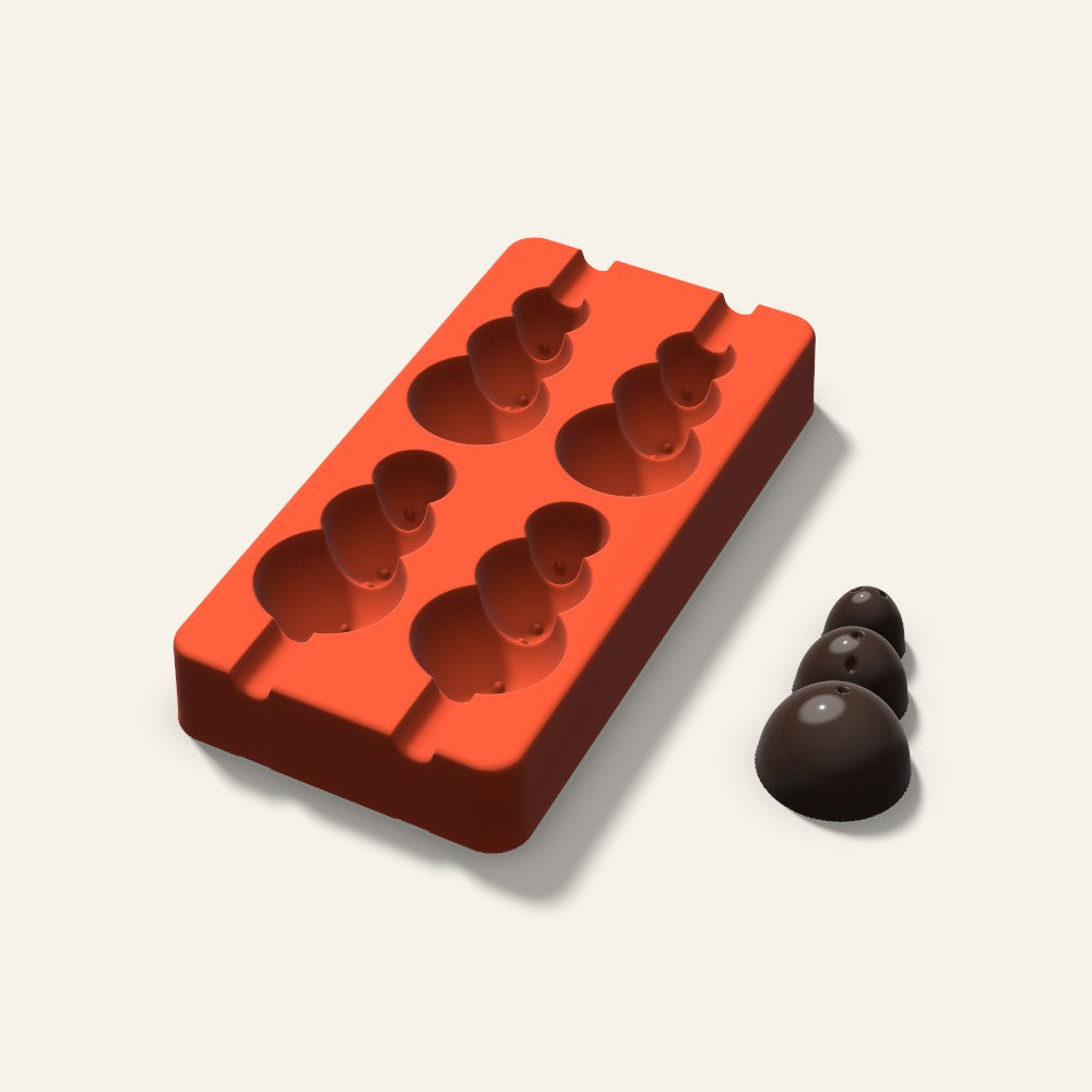 Snowman Cakesicle Mold, 2.5 Inch, 4 Cavity, 3D render