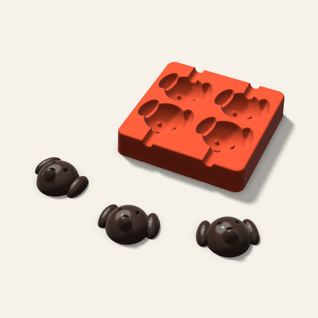 Dog Cakesicle Mold, 2.5 Inch, 4 Cavity, 3D render