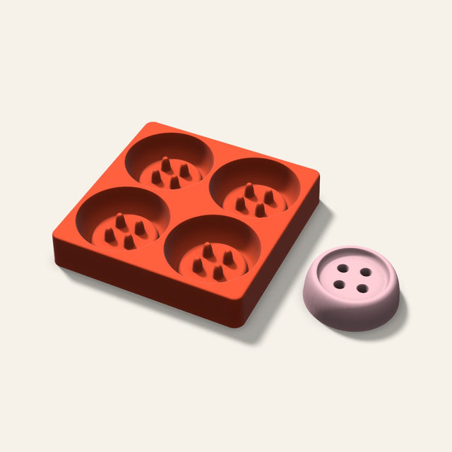 Button Soap Mold, 3 Inch, 4 Cavity, 3D render