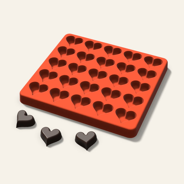 Heart Candy Mold, 1 Inch, 25 Cavity, 3D render