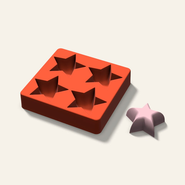 Star Soap Mold, 2.5 Inch, 4 Cavity, 3D render