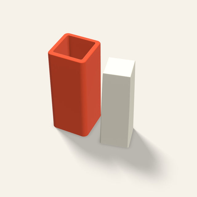 Square Pillar Candle Mold, 2 x 6 Inch, 3D render