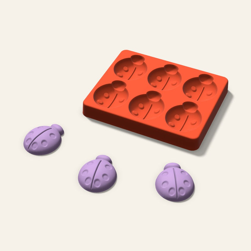 Ladybug Wax Melt Mold, 2 Inch, 6 Cavity