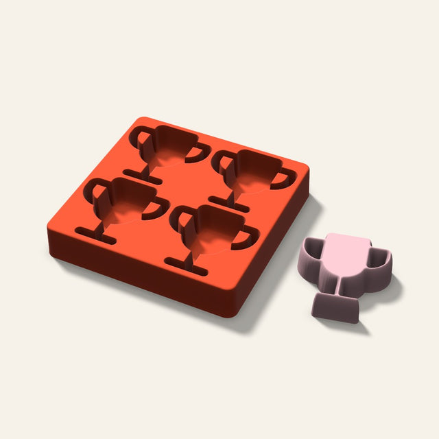 Trophy Soap Mold, 3 Inch, 4 Cavity, 3D render