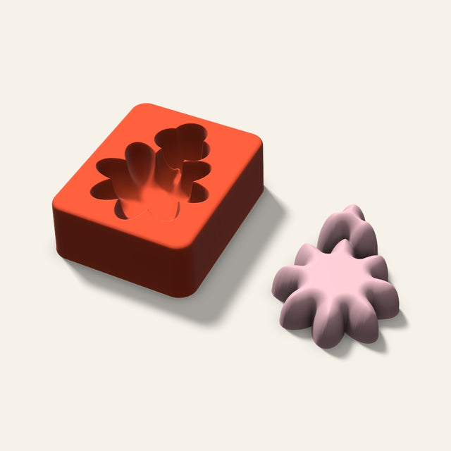 Holly Soap Mold, 3 Inch, 3D render