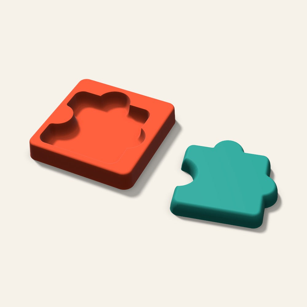 Puzzle Freshie Mold, 3.5 Inch, 3D render