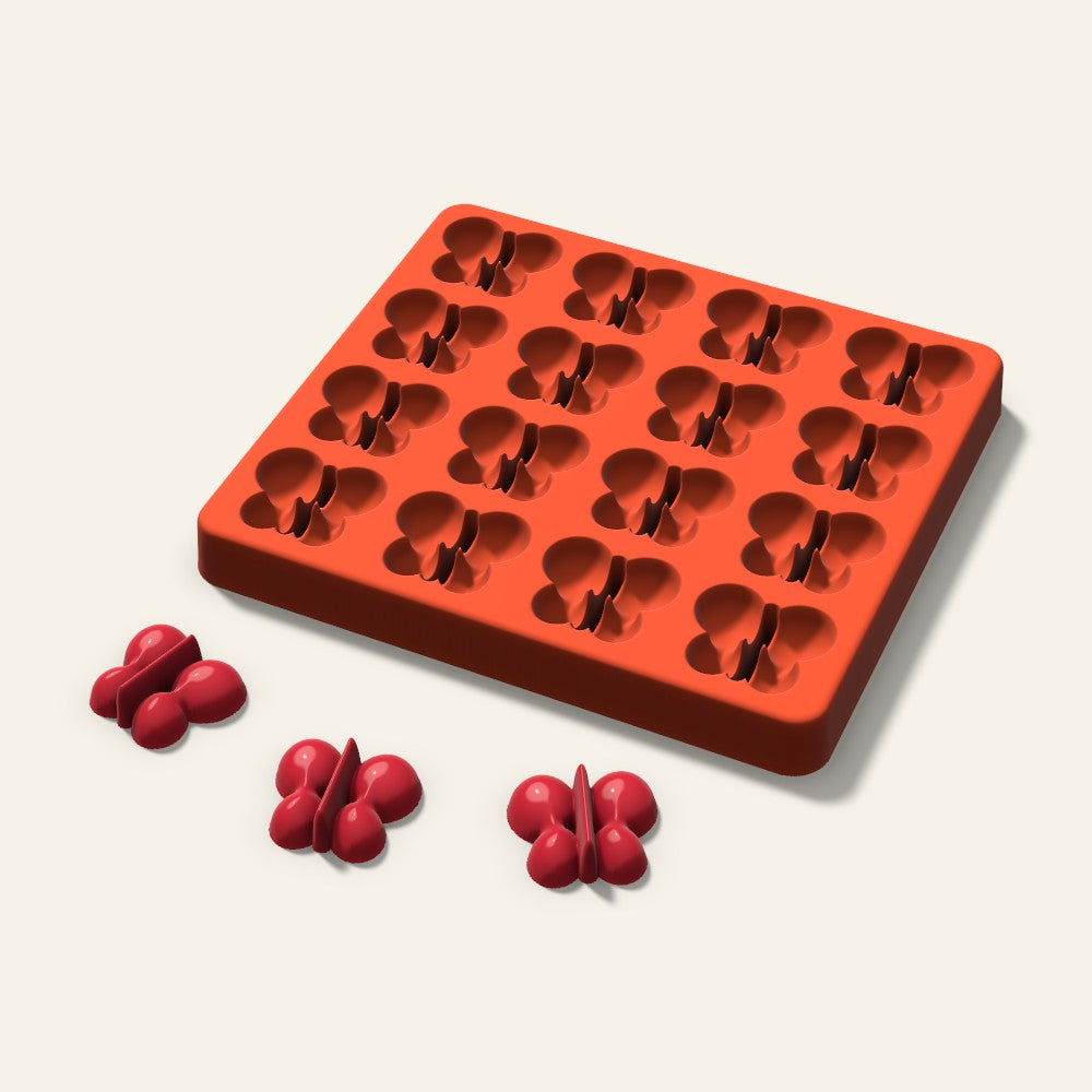Butterfly Candy Mold, 1.25 Inch, 16 Cavity, 3D render