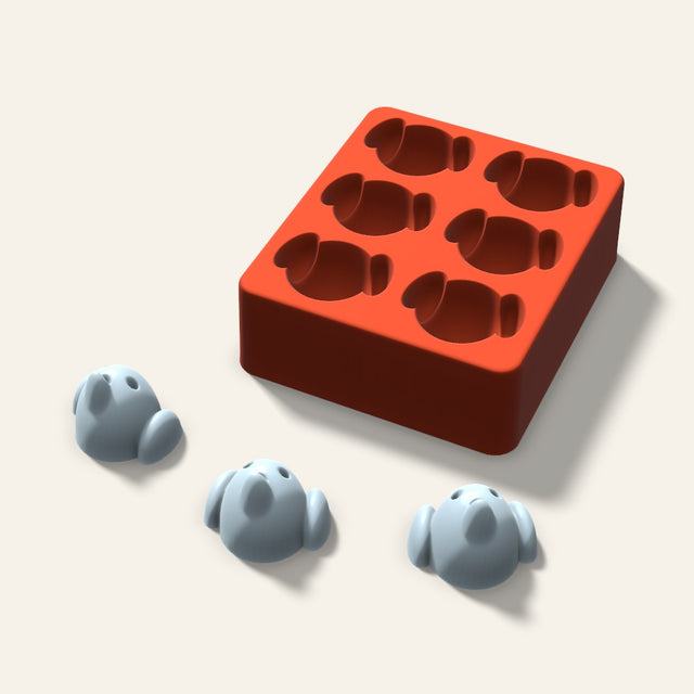 Dog Ice Mold, 2 Inch, 6 Cavity, 3D render