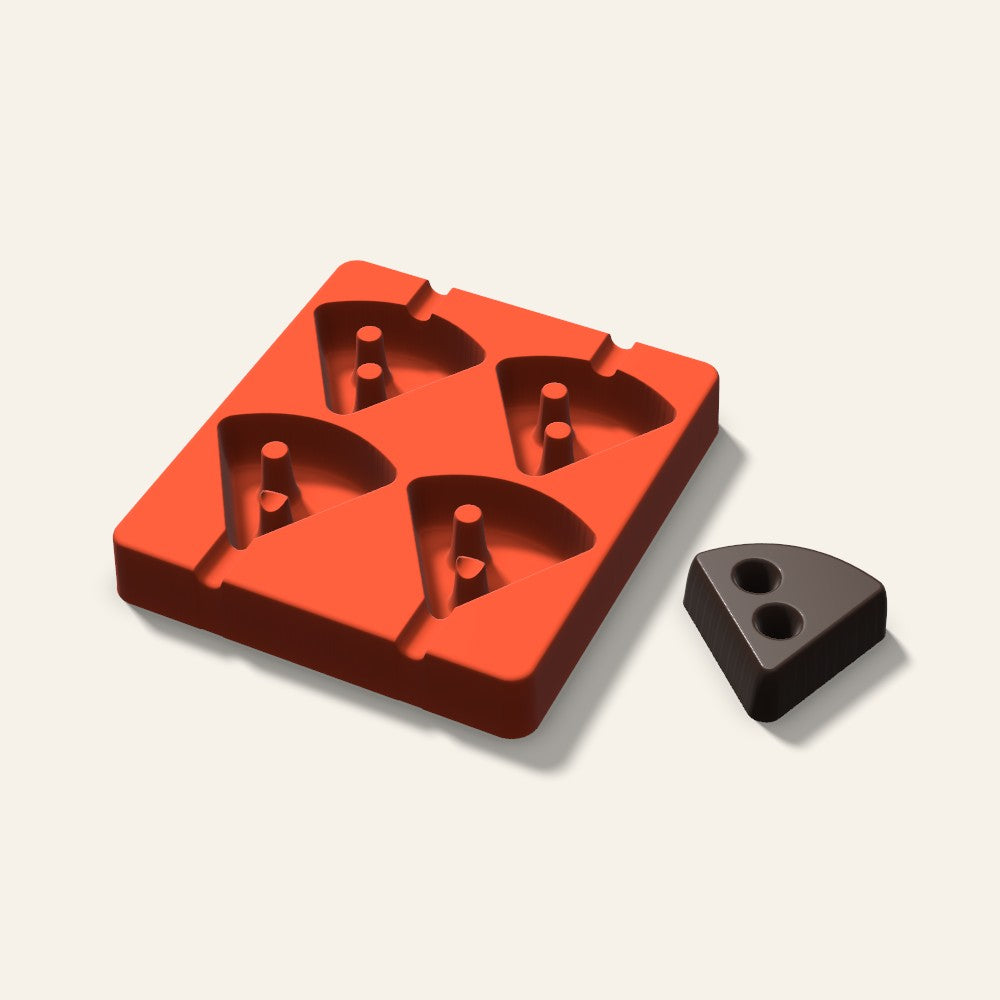 Pizza Slice Cakesicle Mold, 2.5 Inch, 4 Cavity, 3D render