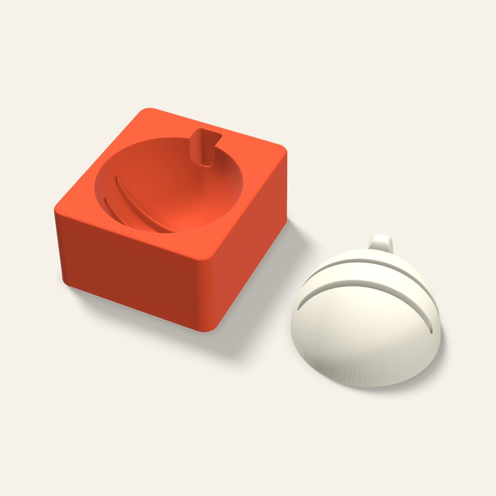 Ornament Candle Mold, 4 x 2 Inch, 3D render