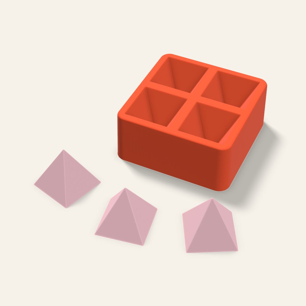 Pyramid Soap Mold, 2 Inch, 4 Cavity, 3D render