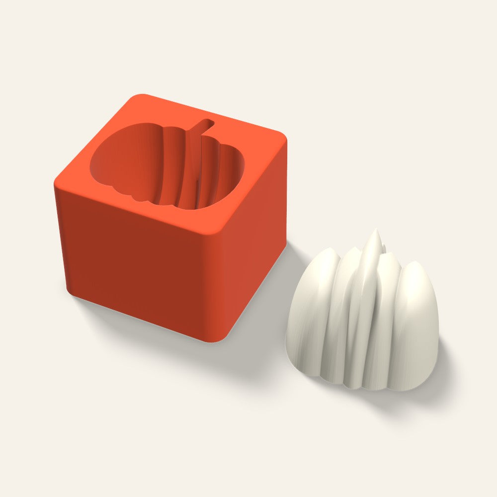 Pumpkin Candle Mold, 3 x 2.5 Inch, 3D render