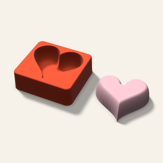 Heart Soap Mold, 3 Inch, 3D render