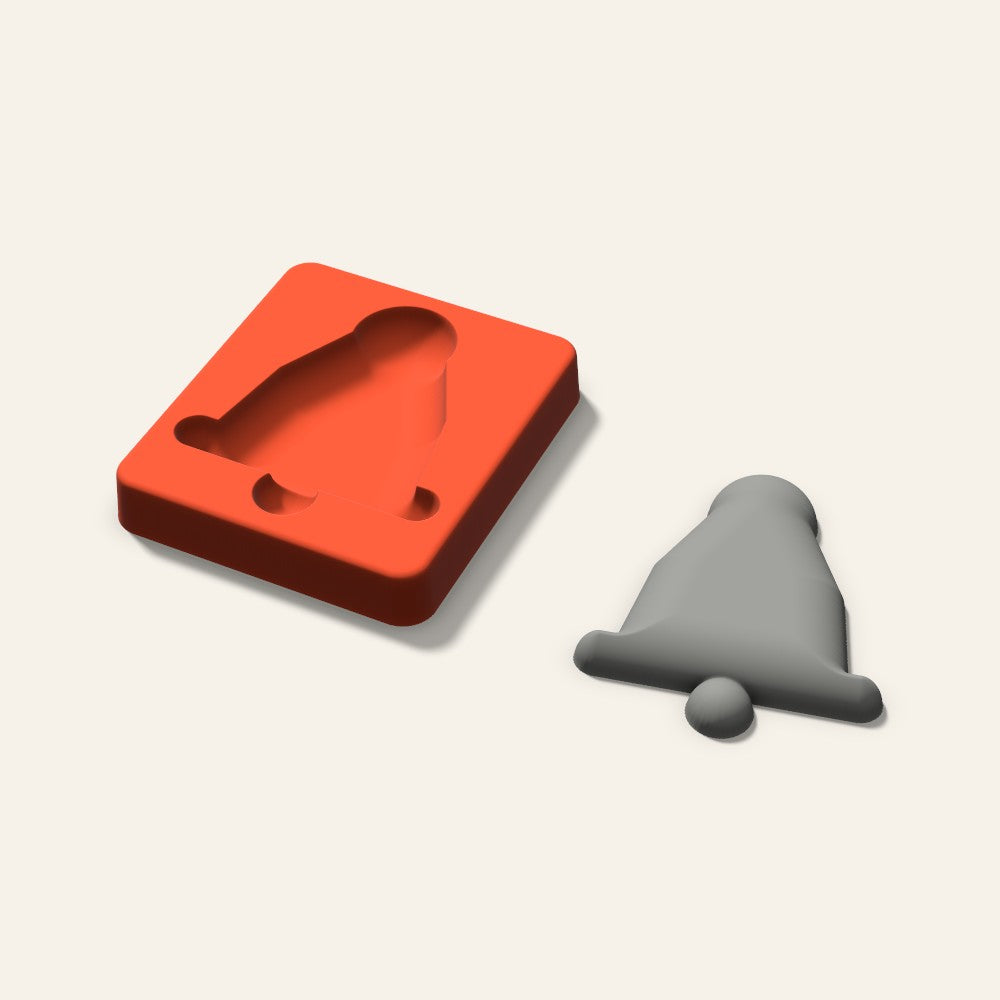 Bell Plaster Ornament Mold, 3.5 Inch, 3D render
