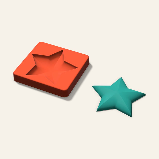 Puffy Star Freshie Mold, 4 Inch, 3D render