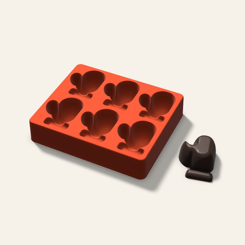 Mitten Mini Cake Mold, 2.5 Inch, 6 Cavity, 3D render