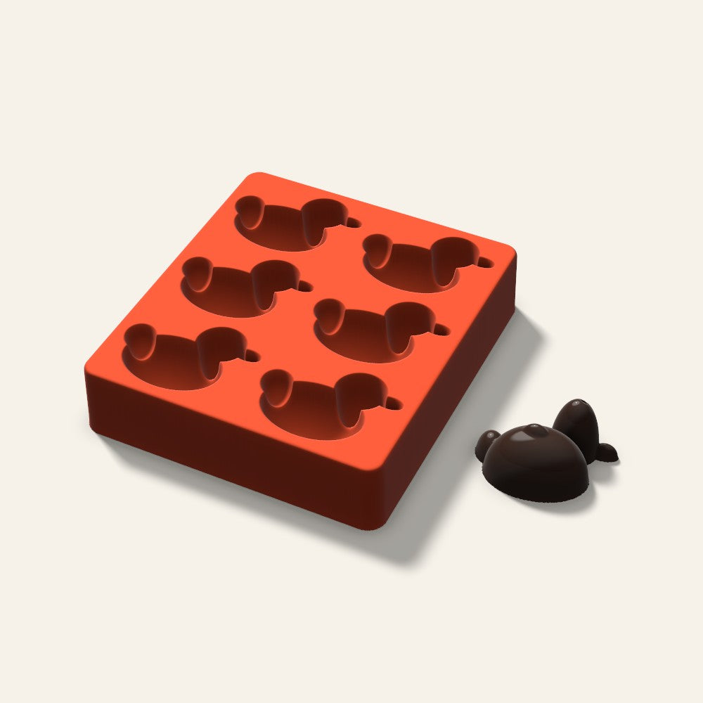 Duck Mini Cake Mold, 2.5 Inch, 6 Cavity, 3D render