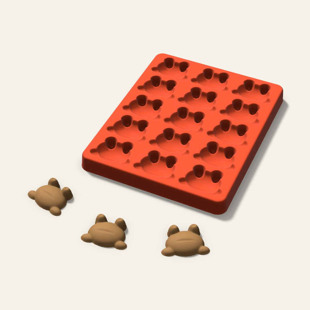 Frog Pet Treat Mold, 1.5 Inch, 15 Cavity, 3D render
