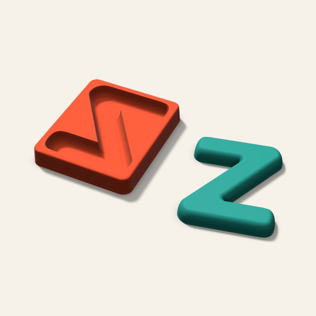 Letter Z Freshie Mold, 4 Inch, 3D render