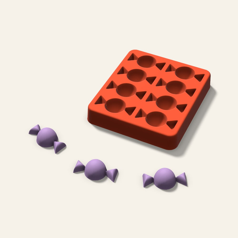 Wrapped Candy Wax Melt Mold, 1.5 Inch, 8 Cavity, 3D render
