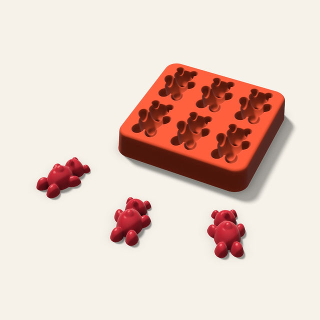 Gummy Bear Candy Mold, 1.25 Inch, 6 Cavity, 3D render
