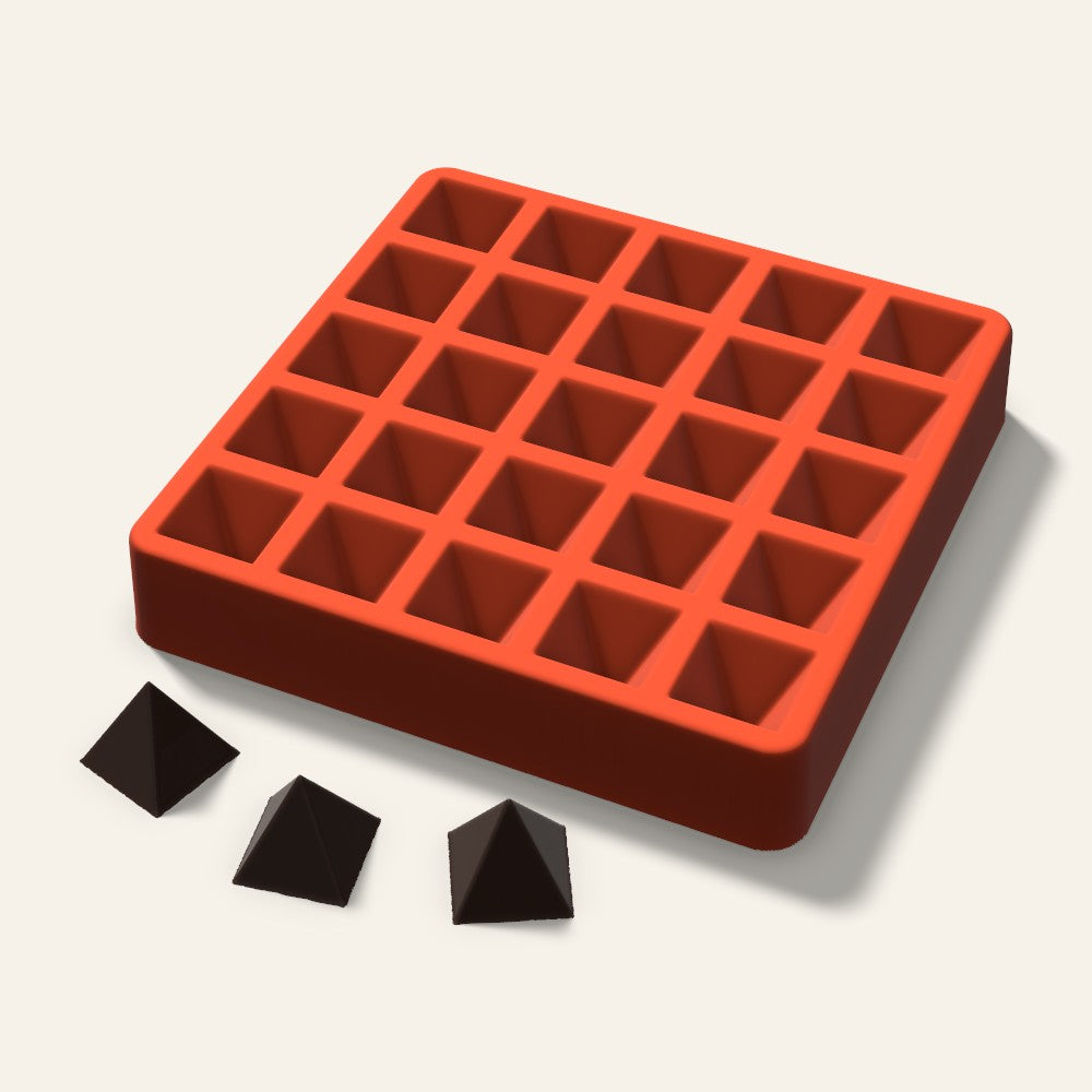 Pyramid Chocolate Mold, 1.25 Inch, 25 Cavity, 3D render