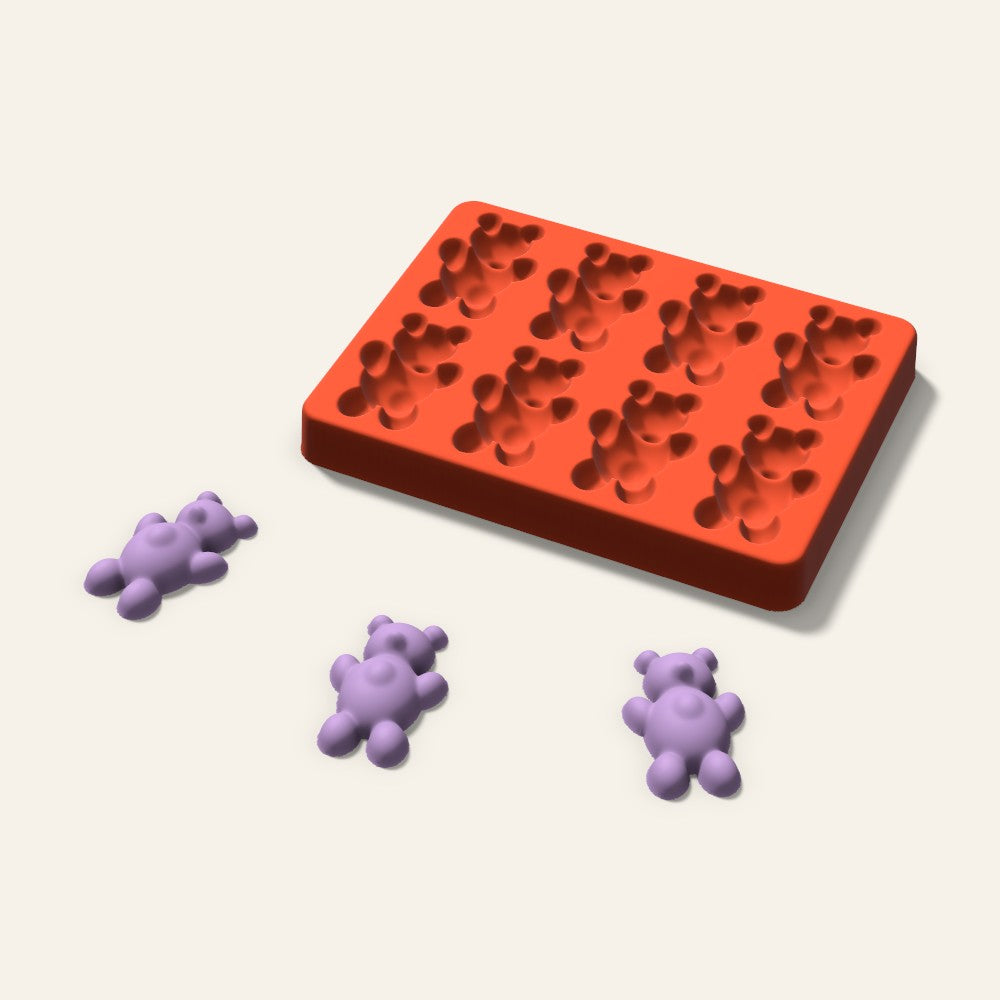 Gummy Bear Wax Melt Mold, 2 Inch, 8 Cavity, 3D render