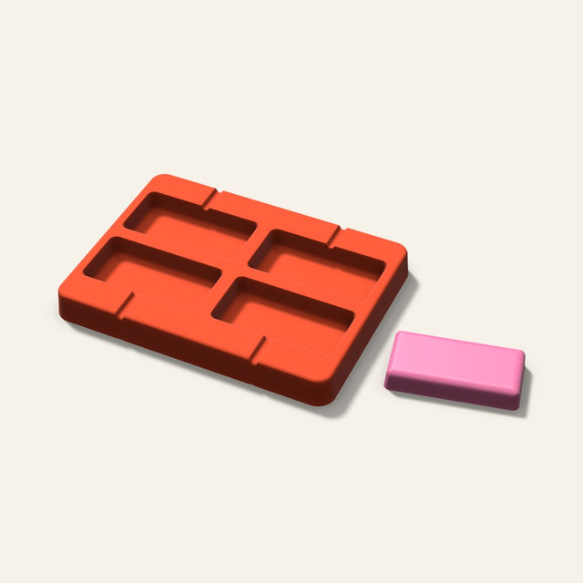 Rectangle Lollipop Mold, 2.5 Inch, 4 Cavity, 3D render