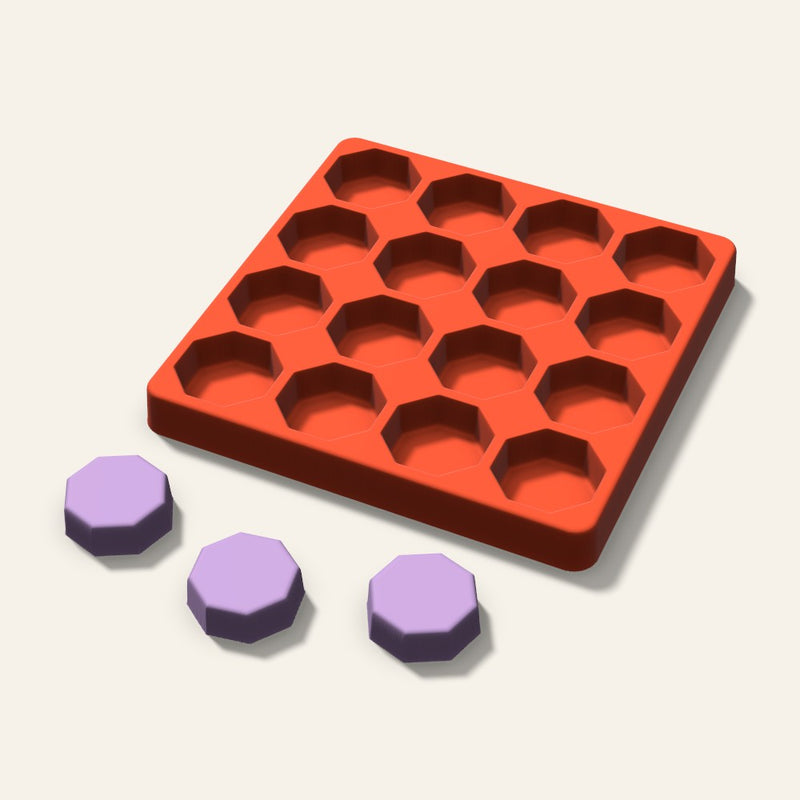 Octagon Wax Melt Mold, 1.5 Inch, 16 Cavity