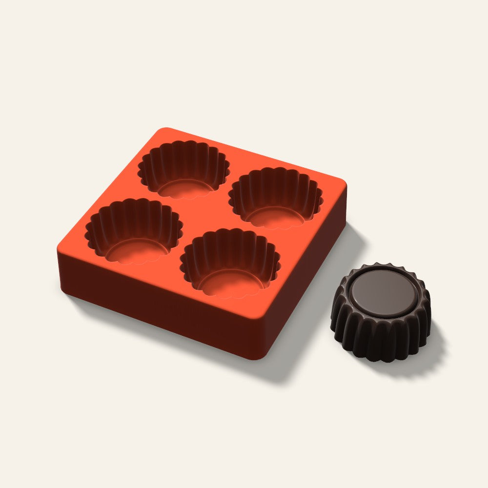 Sandwich Cookie Mini Cake Mold, 2.5 Inch, 4 Cavity, 3D render