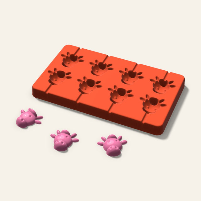 Cow Lollipop Mold, 1.5 Inch, 8 Cavity, 3D render
