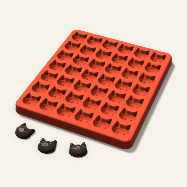 Cat Gummy Mold, 0.75 Inch, 42 Cavity, 3D render