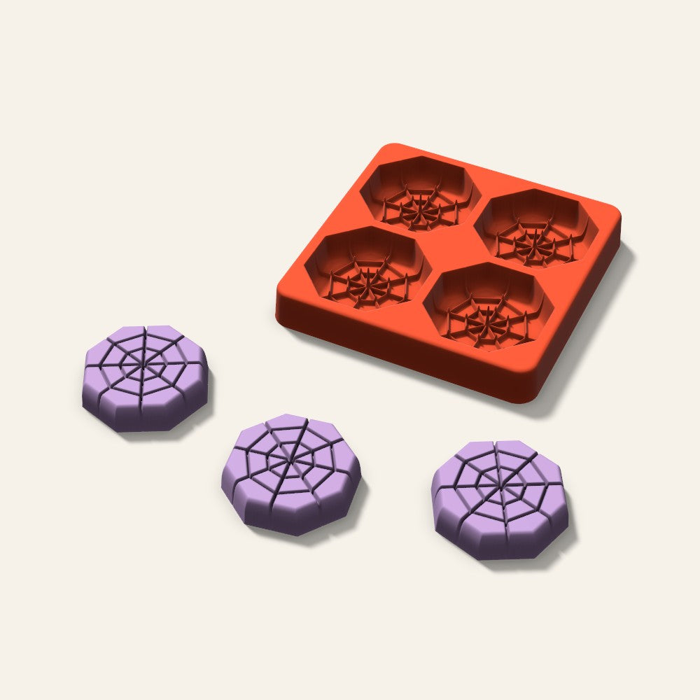 Spider Web Wax Melt Mold, 2 Inch, 4 Cavity, 3D render