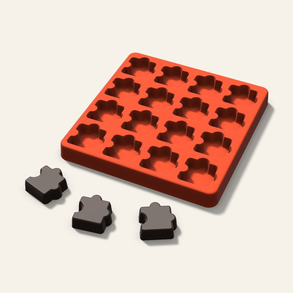 Puzzle Candy Mold, 1.25 Inch, 16 Cavity, 3D render