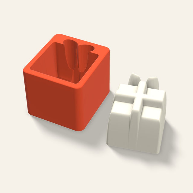 Gift Box Candle Mold, 3 x 2.5 Inch, 3D render